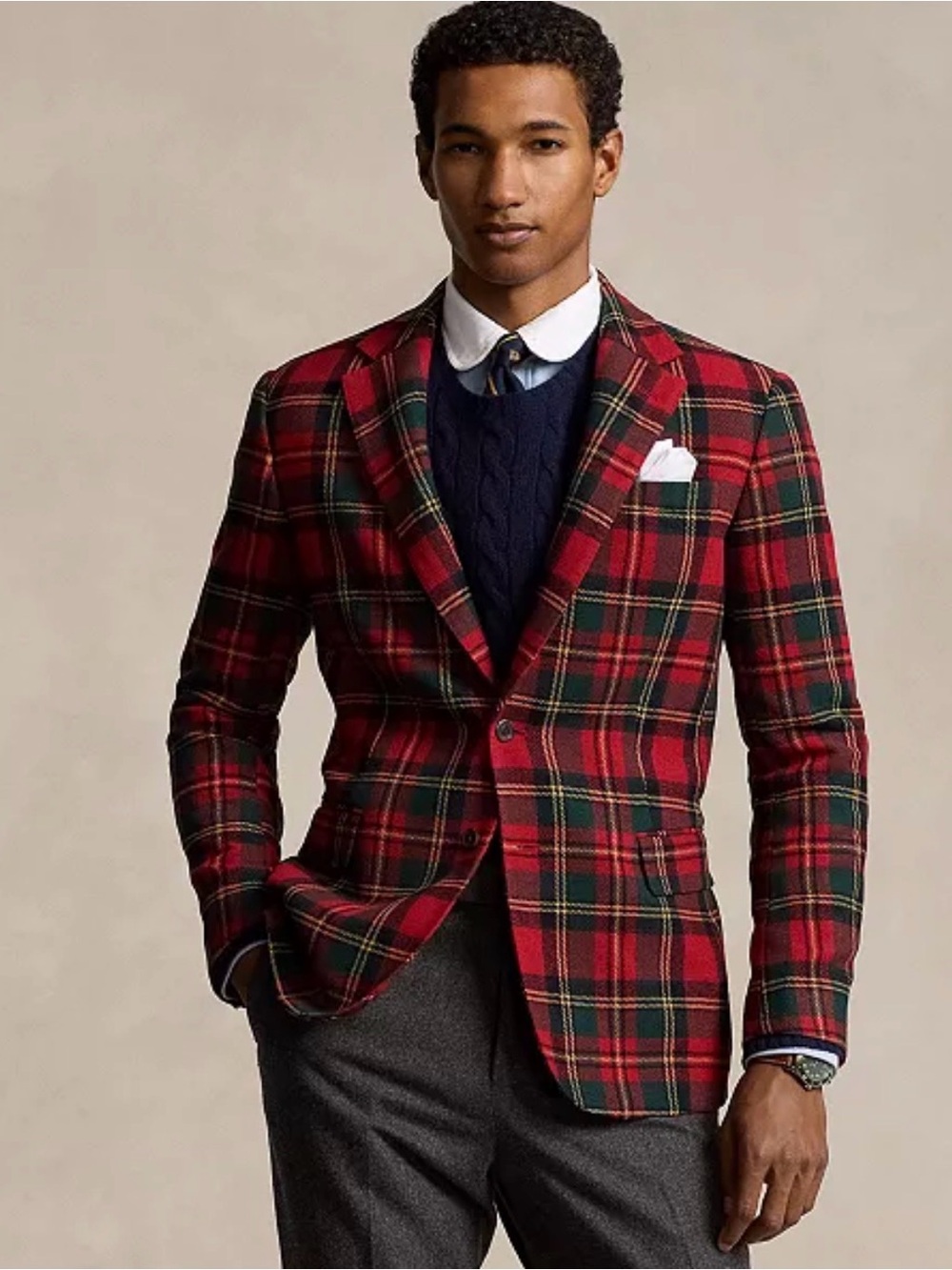 Ralph Lauren Men's Polo Modern Plaid Wool Sport Coat 44R